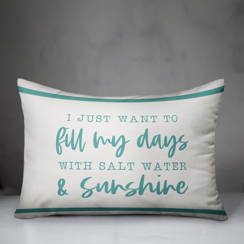  Housse et insert de coussin rectangulaire Salt Water and Sunshine, Sarcelle