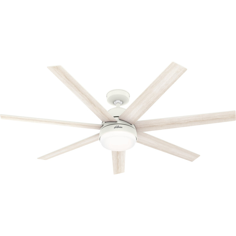 60" Phenomenon 7 - Blade Smart Standard Ceiling Fan with Wall Control and Light Kit Included,  Matte White