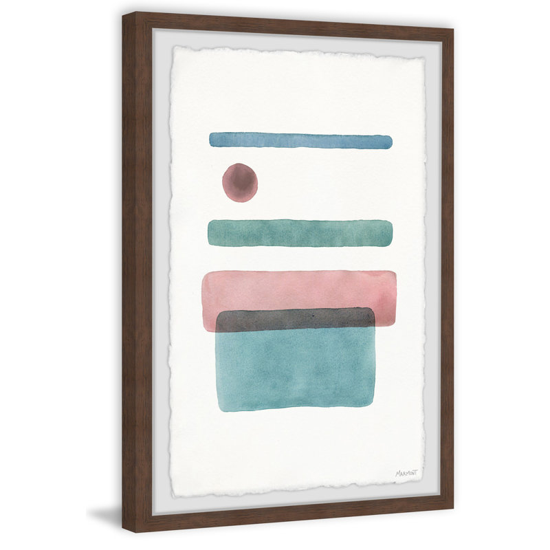 Dot In Between Lines IV - Single Picture Frame Painting, 45cm H x 38cm W x 3.81cm D