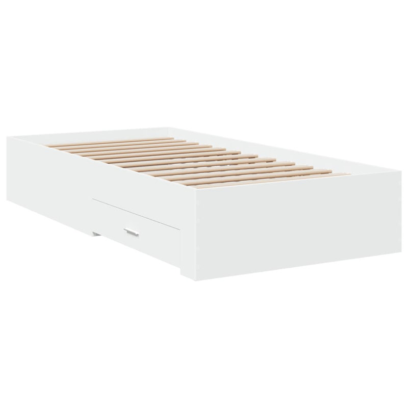 Vidaxl Bed Frame With Drawers Engineered Wood, 100 x 200cm, White