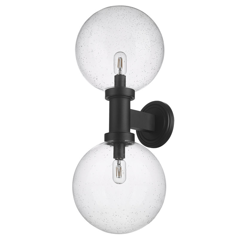 Applique murale en aluminium Burach, H 30 po x l 12 po x P 13 po, Transparent avec grains