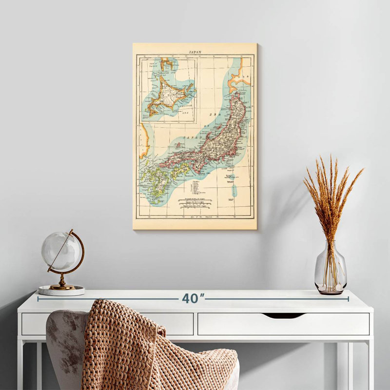 Aliaz Map Of Japan, 24" H x 16" W