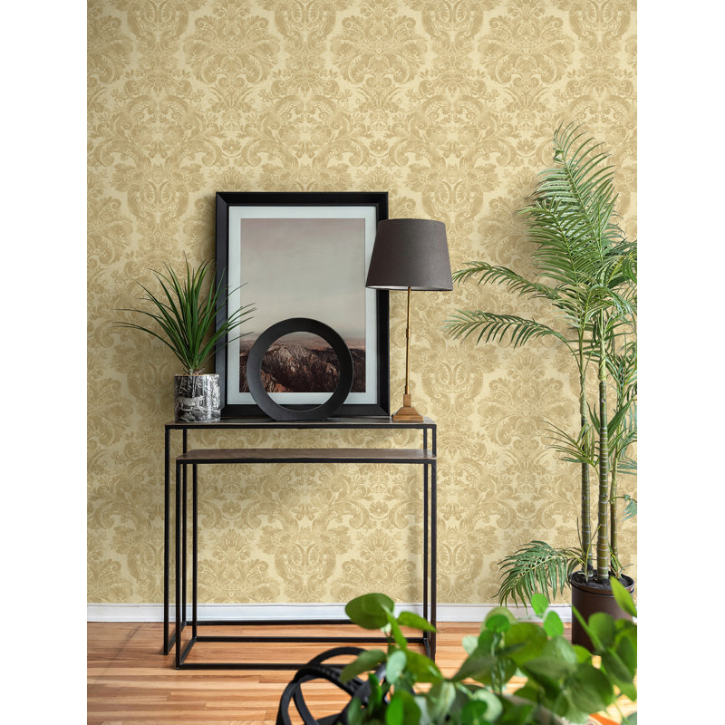 Papier peint damassé délavé Seabrook Designs, Beige