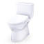 TOTO Glaston WASHLET+ S7A Two-Piece Elongated 1.28 GPF Universal Height Toilet with CEFIONTECT, Cotton White - MW4724736CEFG#01
