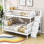 Lit superposé simple en bois avec escalier et rangement-70507699