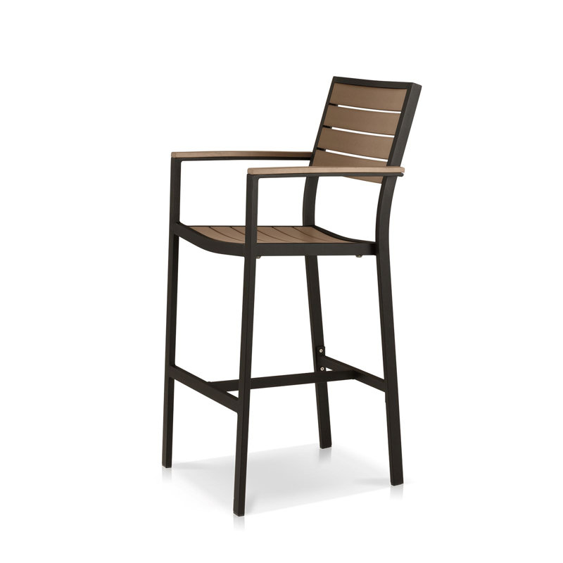 Tabouret de bar 30 po Napa, Noir / Teck