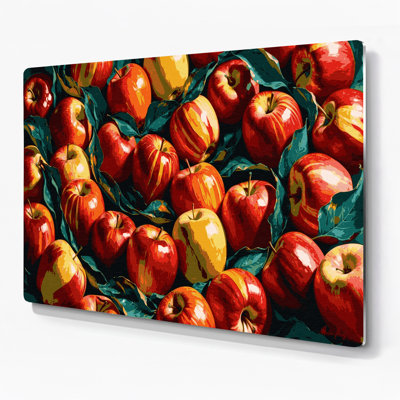 Art mural en métal noir Fruit Apple Gala