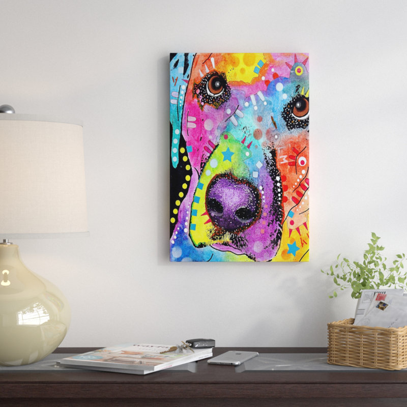 Gros plan labradorgraphic art sur toile, H 60 po x l 40po x P 1,5 po, Toile tendue
