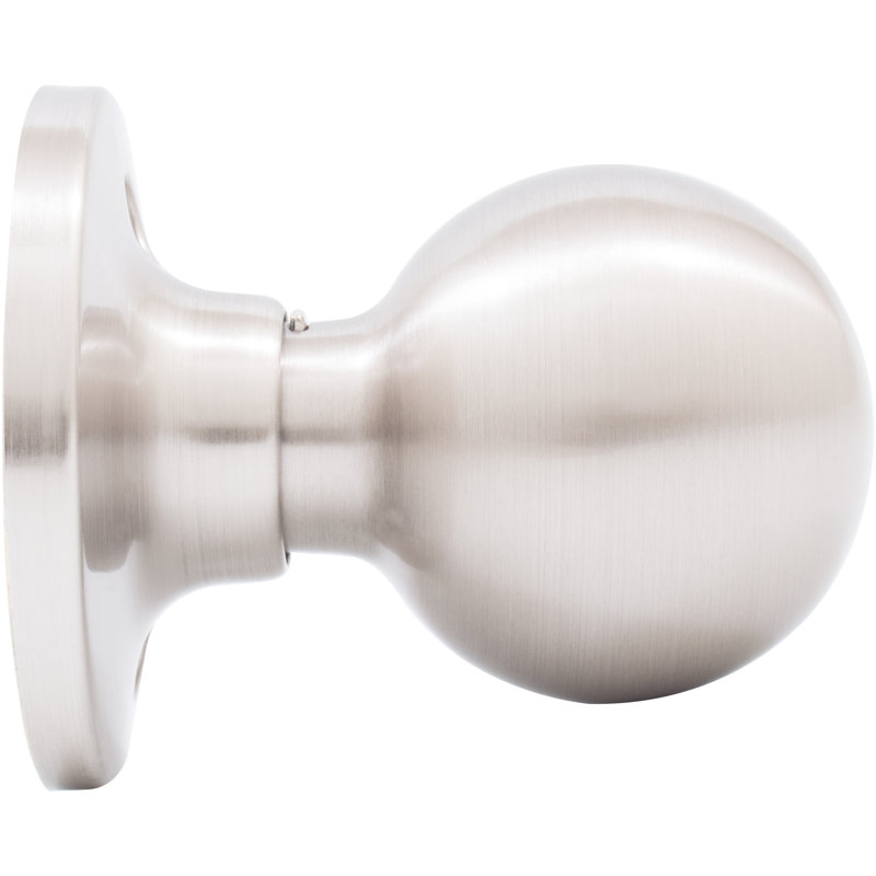 Poignée de porte factice simple Ball, Nickel satiné