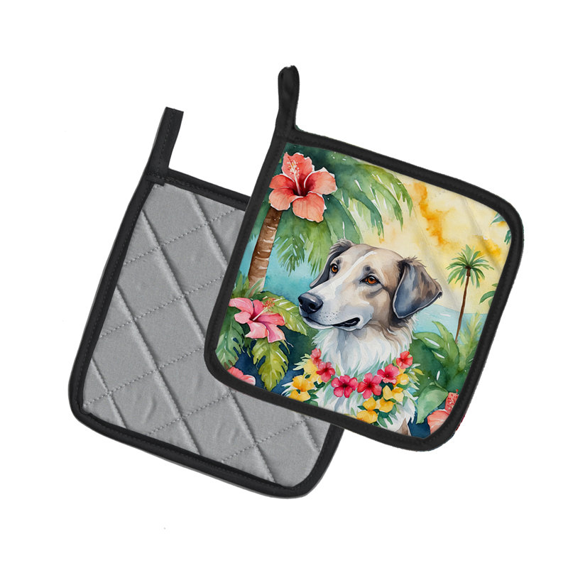 Caroline's Treasures Luau Party Floral Polyester Potholder Set