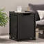 Table d'appoint pour l'extérieur avec support de réservoir en métal, noir mat, design moderne pour la décoration intérieure, pièce multifonctionnelle, fer thermolaqué, l 15,51 po, P, support noir H 22,12, table avec