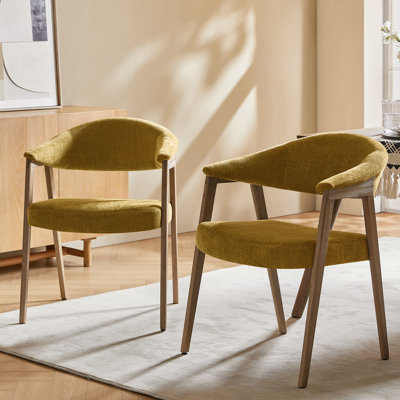 Milford Mid-Century Modern Dinning Chair with Ergonomic Curved Backrest (Set of 2)