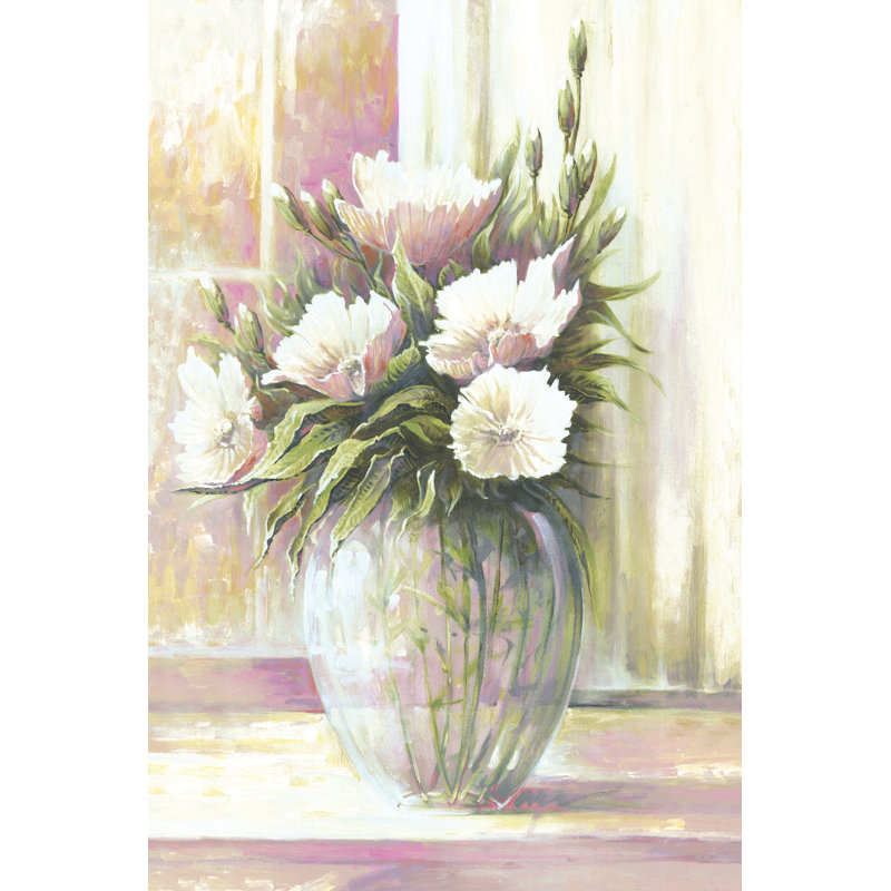 Flowers Vase Pink - Wrapped Canvas Painting, 46cm H x 30cm W x 3.8cm D
