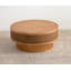 Table basse ronde de 31,5 po avec couvercle rabattable - corde de chanvre et rotin, de style naturel rétro, pour la salle à manger, la cuisine et le salon