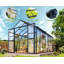 Serre de chalet AMERLIFE 12 x 10 x 8 pi avec raccords à connexion rapide, serres pour le jardin extérieur avec 2 évents, serre en aluminium avec 2 portes à charnières, noir-102715018