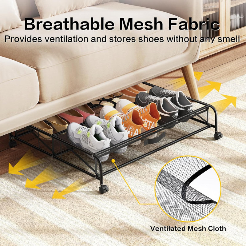 2-pack Under Bed Shoe Storage With Wheels