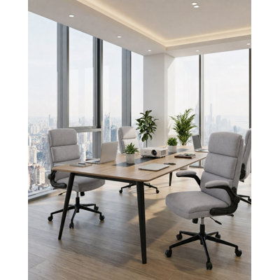 Ergonomic Executive Chair with Flip-up Armrests and Inflatable Lumbar Support