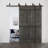 Panelled Wood Stained Mid-Bar Series Bypass Double DIY Barn Door with Sliding Hardware Kit-86760887-86760865