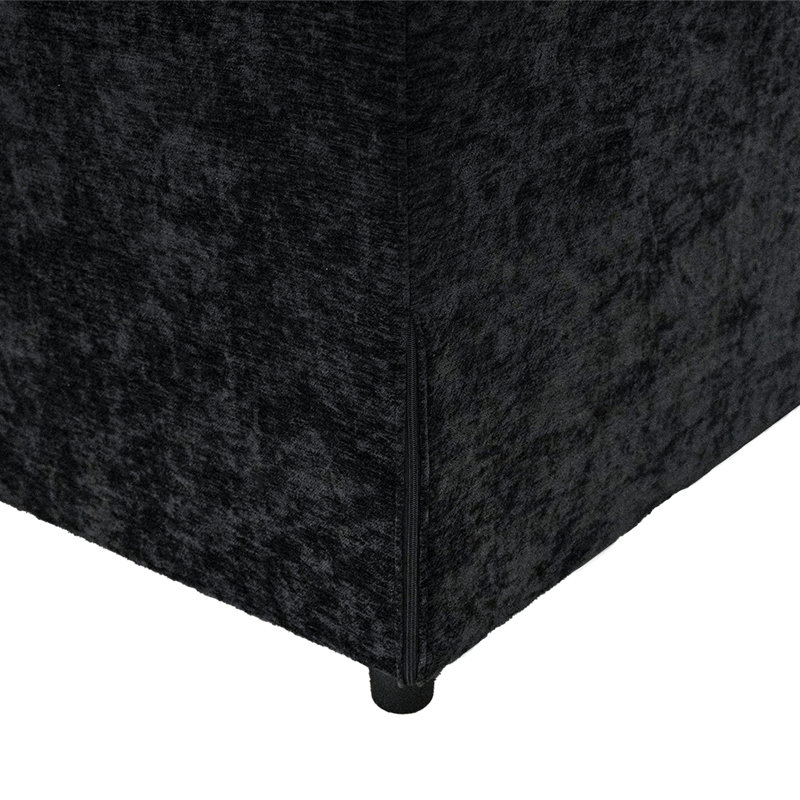 Kessi 33.5" Upholstered Ottoman, Black