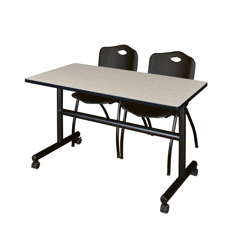 Table de nidification Nickls, 2 chaises empilables, Érable / noir, H 29 po x l 48 po x P 24 po