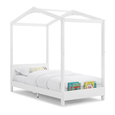 Twin Solid Wood Platform Standard Bed with Shelves by Delta Children