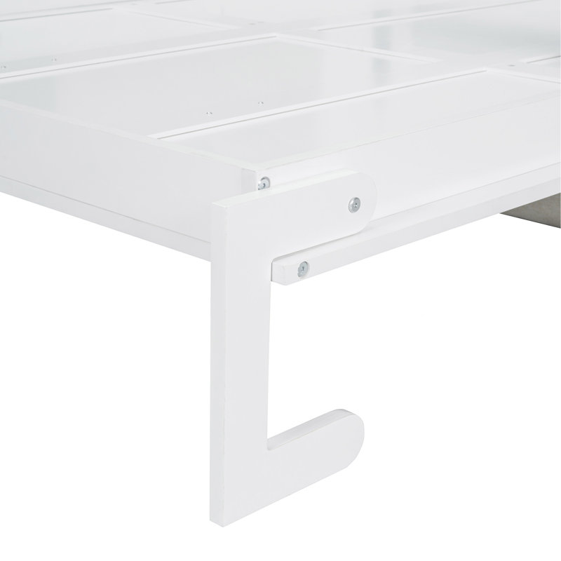 Lit escamotable double pleine grandeur avec coussin, Blanc