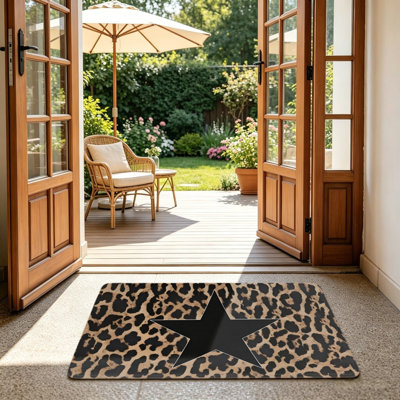 Paillasson Leopard 24 po x 36 po pour l'extérieur et l'intérieur