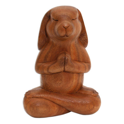 Figurine en bois priant beagle Melynnie