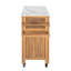 Chariot-bar d'extérieur Murphy en bois d'acacia de patio, finition naturelle, ensemble de 1