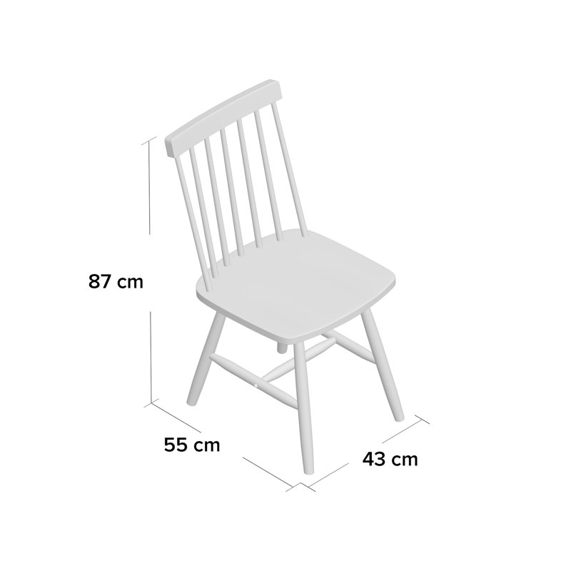 Crossett 45.5cm H Solid Wood Slat Back Side Chair, Light Grey