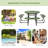 Outdoor Picnic Table Portable Picnic Table Bench w/ 4 Benches & Umbrella Hole Green-28049684