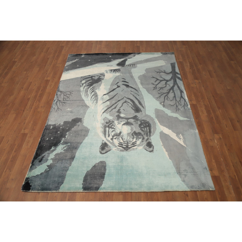Tapis à motif abstrait unique 6 x 8 pour maisons contemporaines