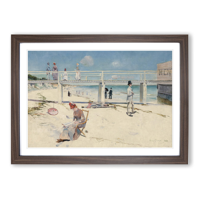 A Holiday at Mentone by Charles Conder - Framed Print, 27cm H x 36cm W x 2cm D, Walnut Framed