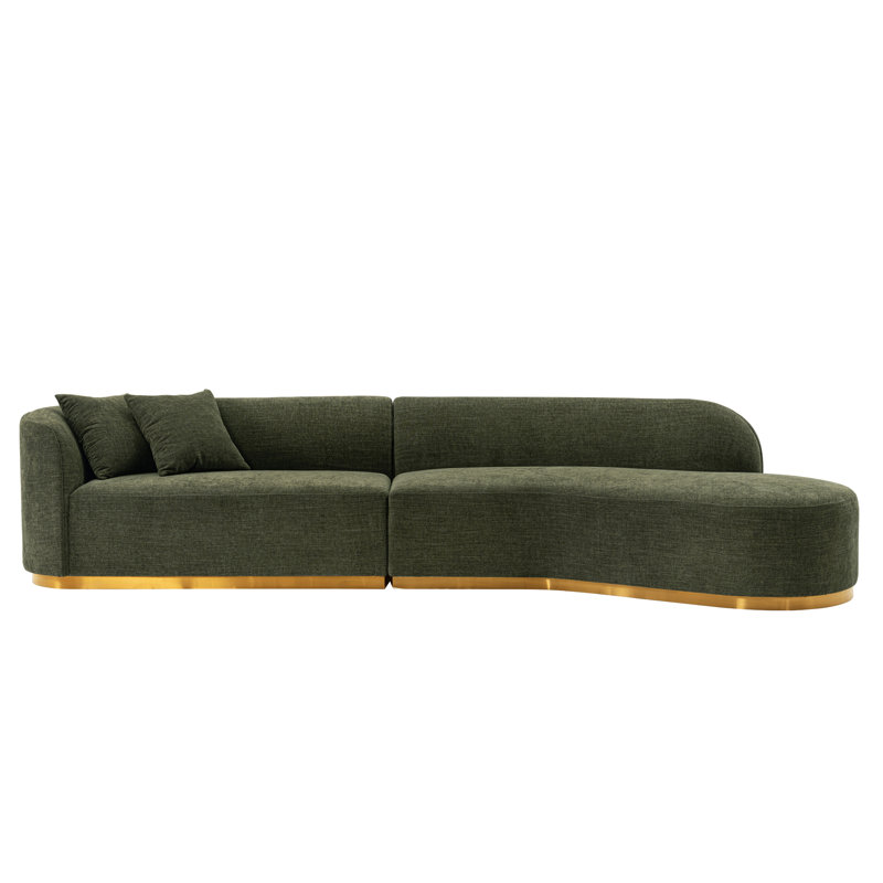 Canapé modulaire en chenille 132 po vert olive Daria