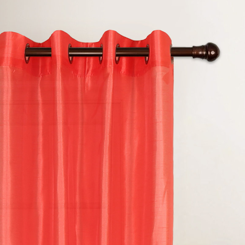 Diredra Polyester Semi-Sheer Curtains, Coral