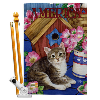 Double Sided 40'' H x 28'' W Polyester Animal Flag Set