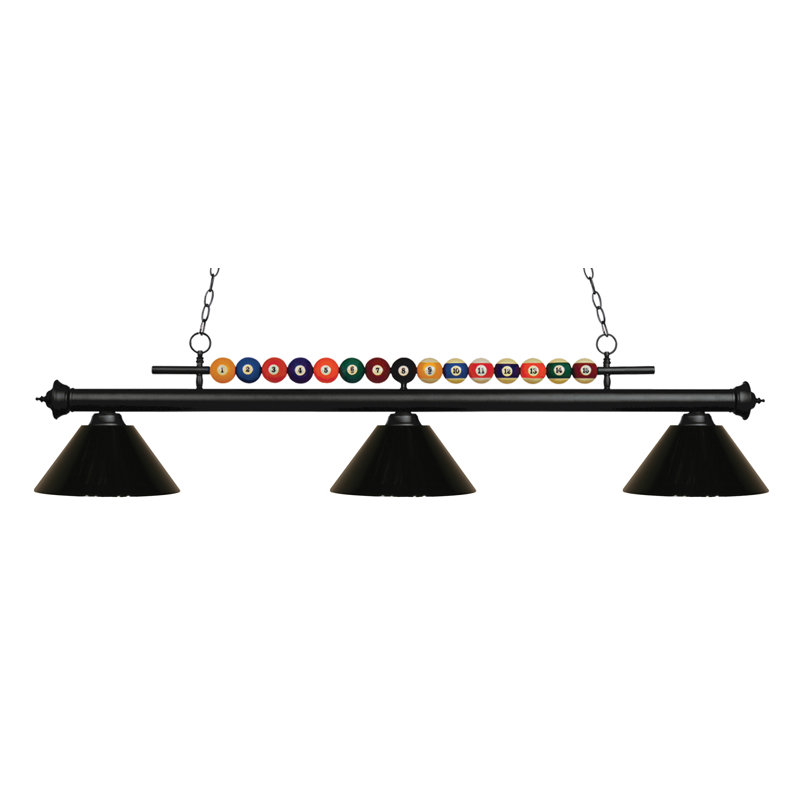 Chapa 3 - Light Pool Table Lights Pendant, Red, Matte Black