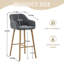 Tabouret de bar 29,5 po en lin avec pieds en bois-515651882