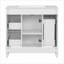 Meuble-lavabo autoportant de 36 po avec lavabo en céramique, structure en bois massif, portes à fermeture en douceur, 3 tiroirs avec tiroir à double profondeur, tablettes réglables, blanc