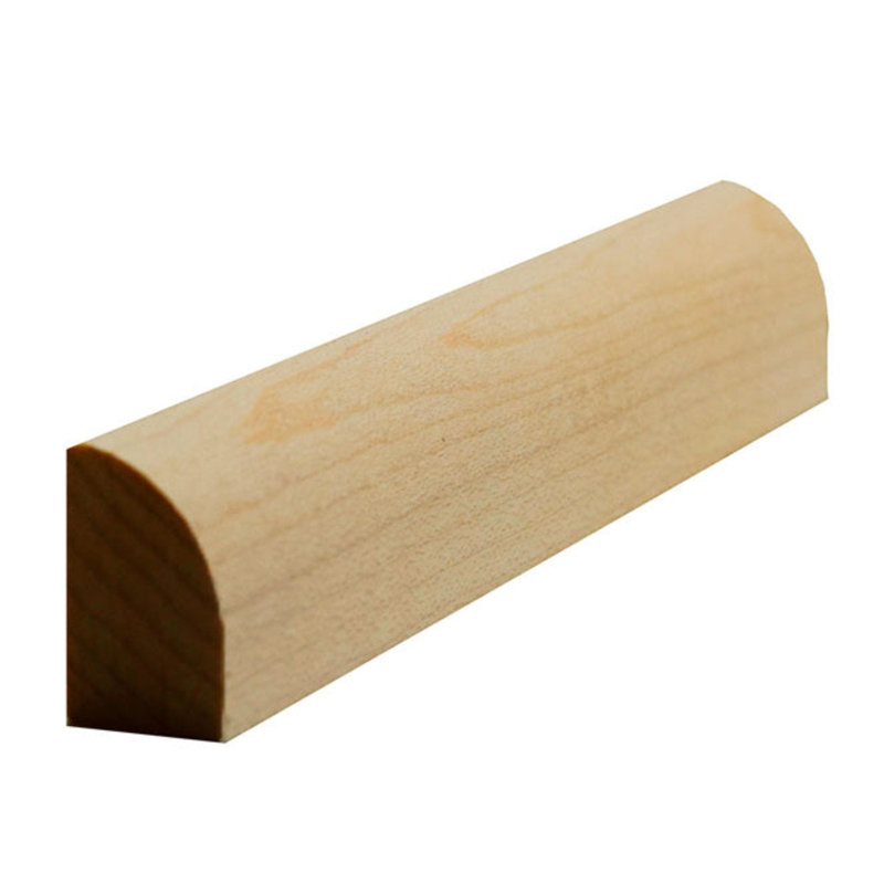 Moulure de moulure quart de rond 1/2 po x 3/4 po EWQR13. Sans finition, Érable