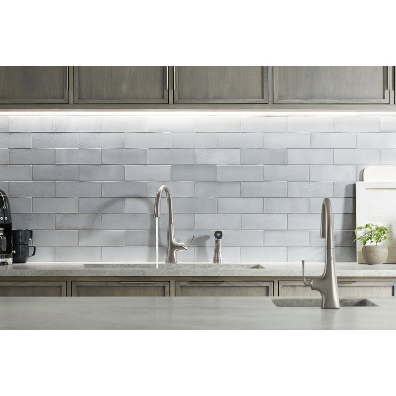 Graze Kitchen Sink Swing Spout Faucet With Sidespray, Vibrant Stainless