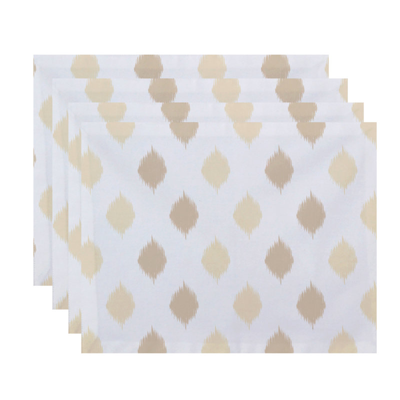 Scudder Polyester Geometric Rectangle Placemat, Ivory