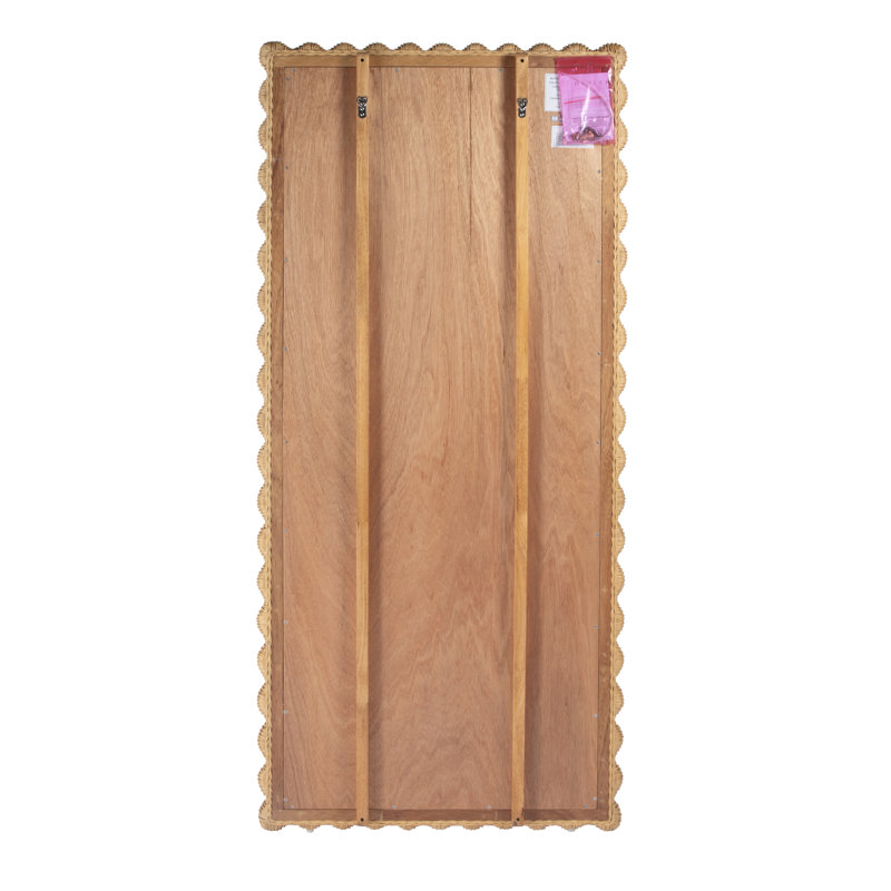 Lacie Scalloped Rattan Floor Mirror | Stylish Decor