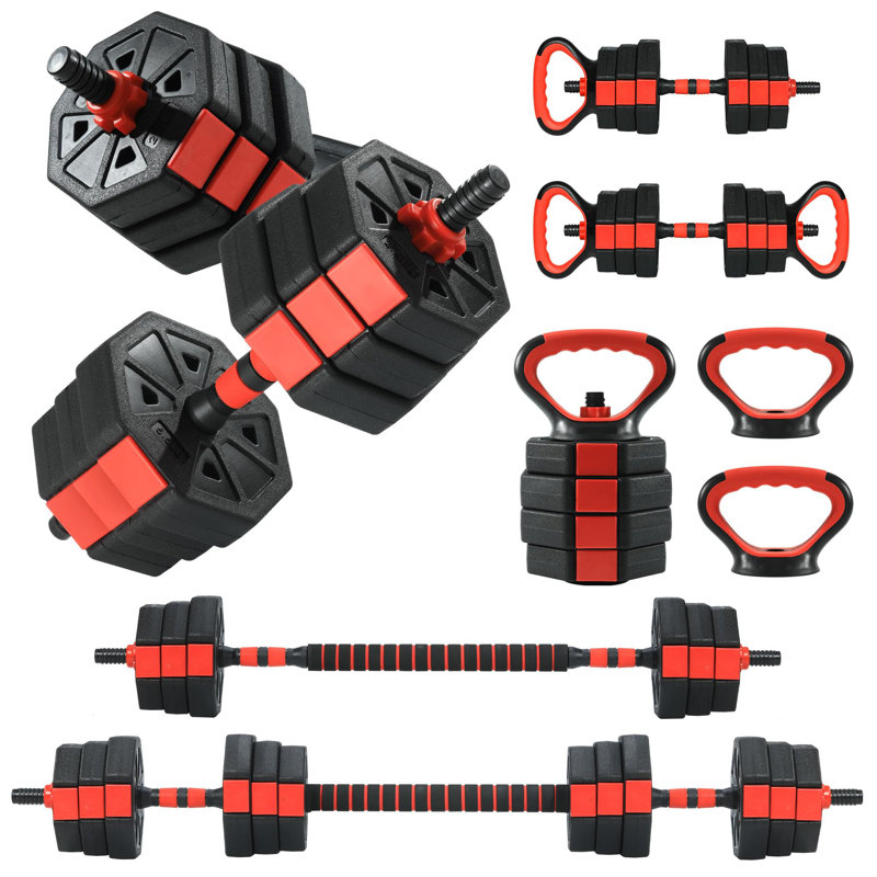 3 in-1 Octagonal Adjustable Dumbbell Set, 88 LBS Free Weights Dumbbells