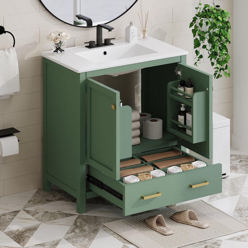 30'' Single Bathroom Vanity With Ceramic Top