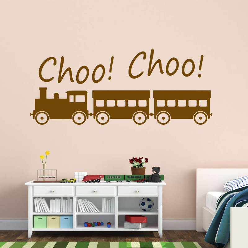 Décalcomanie murale Anadarko Choo Choo Train, H 18 po x l 40 po x P 0,01 po, Brun