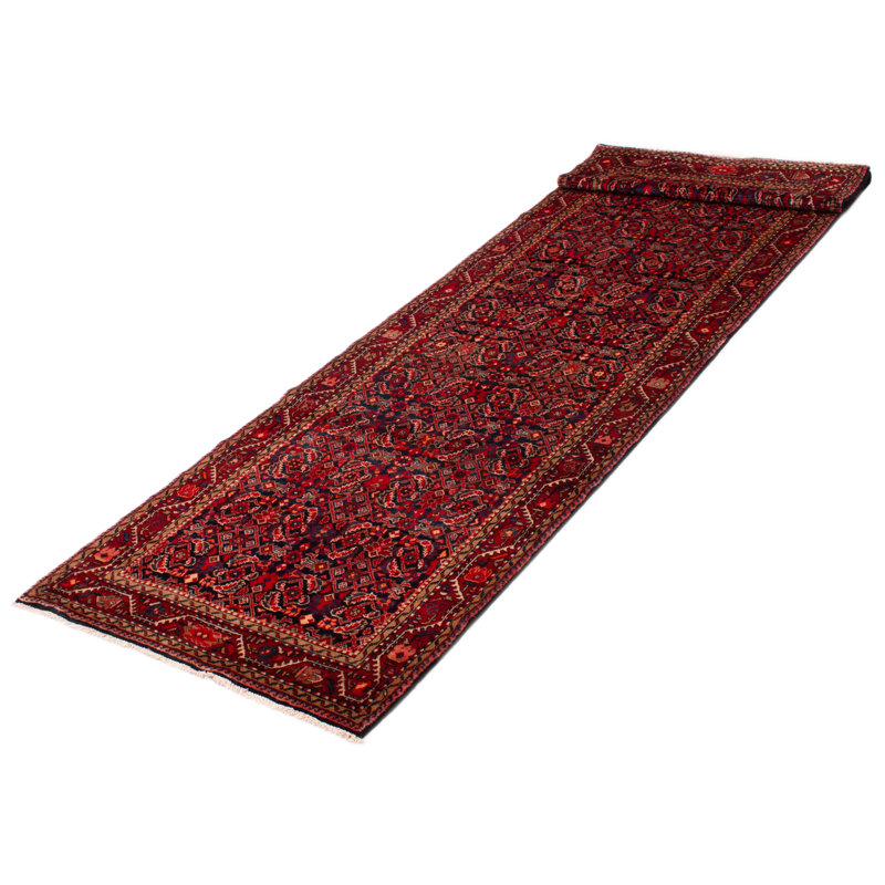 Tapis bleu marine et rouge Andelz 3 pi 10 po x 13 pi 3 po
