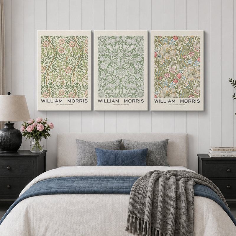 «Classical Artwork», œuvre d'art du musée William Morris, photos murales botaniques florales classiques, impression sur toile, 3 pièces