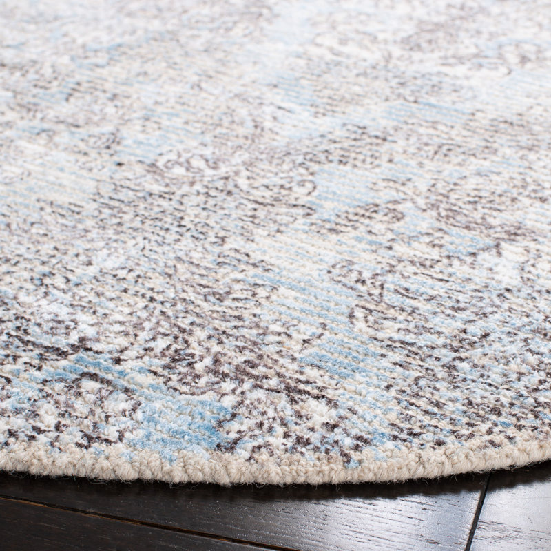 Yorkshire Hand Woven 5 Wool/0.55 Viscose Oriental Rug in Gray/Beige, Rectangle 6' x 9'