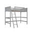 Lit mezzanine simple en bois massif avec échelle (gris)